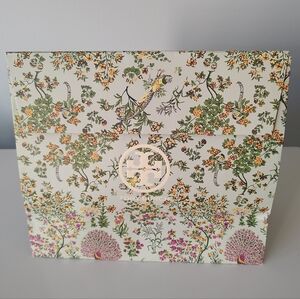 Tory Burch Floral Peacock Shopping Bag Gift Storage Triangle Top Hook And Loop